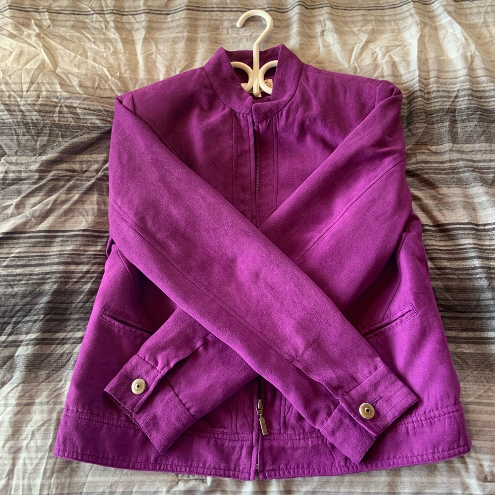Vintage Y2K Northern Reflections Purple Faux Suede Jacket/Blazer Size medium